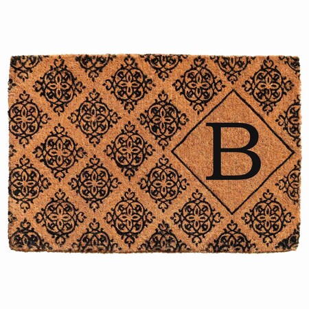 Monogram Door Mat, Black, Natural, 24 in W x 36 in L
